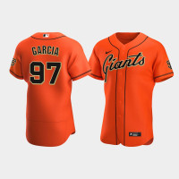 Men's San Francisco Giants #97 Jarlin Garcia Orange Authentic Alternate Jersey