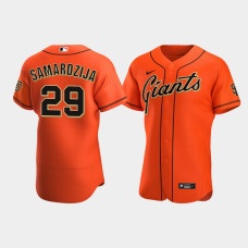 Men's San Francisco Giants #29 Jeff Samardzija Orange Authentic Alternate Jersey