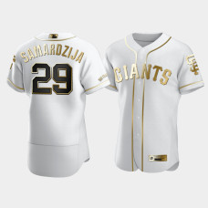 Men's San Francisco Giants Jeff Samardzija #29 White Golden Edition Authentic Jersey