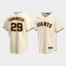 Men's San Francisco Giants #29 Jeff Samardzija Cream Replica Nike Home Jersey