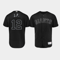 Men's San Francisco Giants Authentic #12 Joe Panik 2019 Players' Weekend Black J.P. Jersey