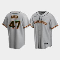 Men's San Francisco Giants #47 Johnny Cueto Gray Replica Nike Road Jersey Men's San Francisco Giants #47 Johnny Cueto Gray Replica Nike Road Jersey