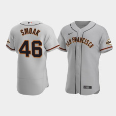 Men's San Francisco Giants #46 Justin Smoak Gray Authentic Road Jersey Men's San Francisco Giants #46 Justin Smoak Gray Authentic Road Jersey