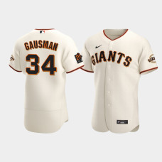 Men's San Francisco Giants #34 Kevin Gausman Cream Authentic Home Jersey