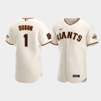 Men's San Francisco Giants #1 Mauricio Dubon Cream Authentic Home Jersey