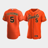 Men's San Francisco Giants #5 Mike Yastrzemski Orange Authentic Alternate Jersey