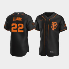 Men's San Francisco Giants #22 Will Clark Black Authentic Alternate Jersey