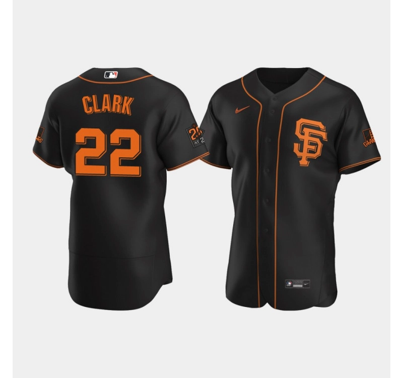 Men's San Francisco Giants #22 Will Clark Black Authentic