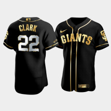 Men's San Francisco Giants Will Clark #22 Black Golden Edition Authentic Jersey