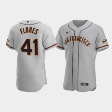 Men's San Francisco Giants #41 Wilmer Flores Gray Authentic Road Jersey
