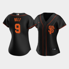 Women's San Francisco Giants Brandon Belt #9 Black Replica Nike 2020 Alternate Jersey