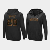 Women's San Francisco Giants #28 Buster Posey Name & Number Black Authentic Majestic Hoodie Women's San Francisco Giants #28 Buster Posey Name & Number Black Authentic Majestic Hoodie
