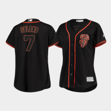 Women's San Francisco Giants Donovan Solano #7 Black Cool Base Player Jersey