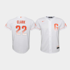 Youth San Francisco Giants Will Clark #22 White 2021 City Connect Replica Jersey Youth San Francisco Giants Will Clark #22 White 2021 City Connect Replica Jersey