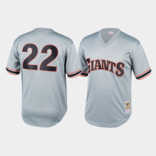 Youth San Francisco Giants #22 Will Clark Cooperstown Collection Mesh Batting Practice Gray Mitchell & Ness Jersey Youth San Francisco Giants #22 Will Clark Cooperstown Collection Mesh Batting Practice Gray Mitchell & Ness Jersey